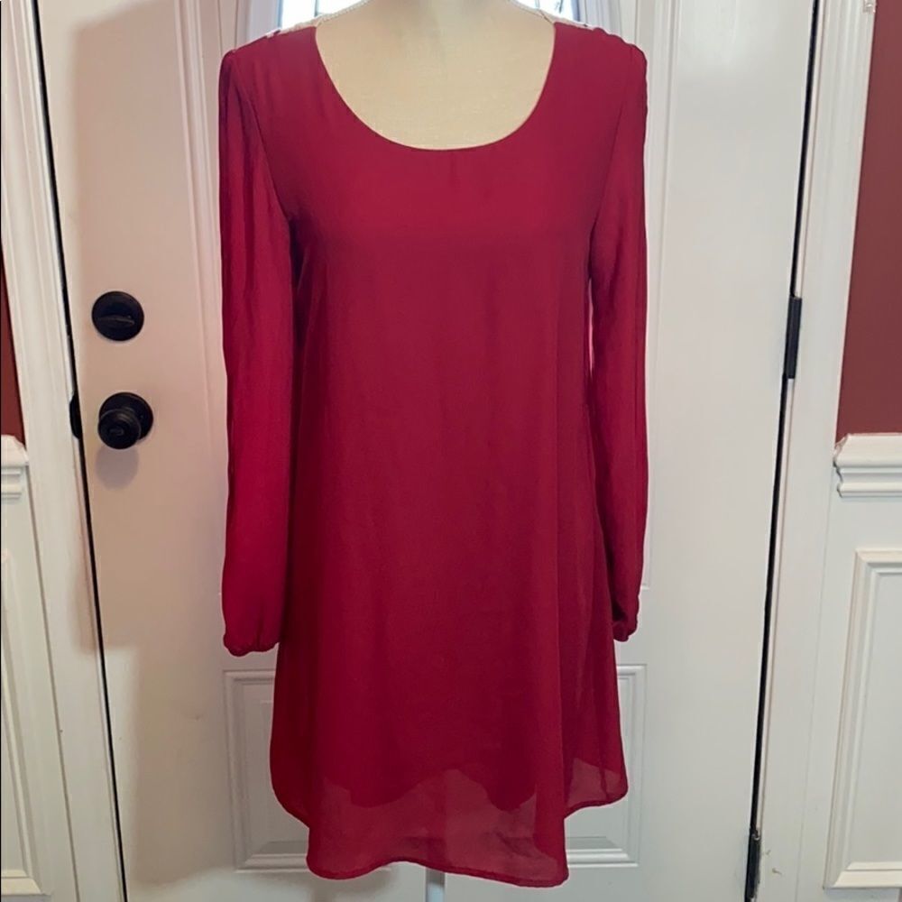 ILLA ILLA Long Sleeve Red Dress